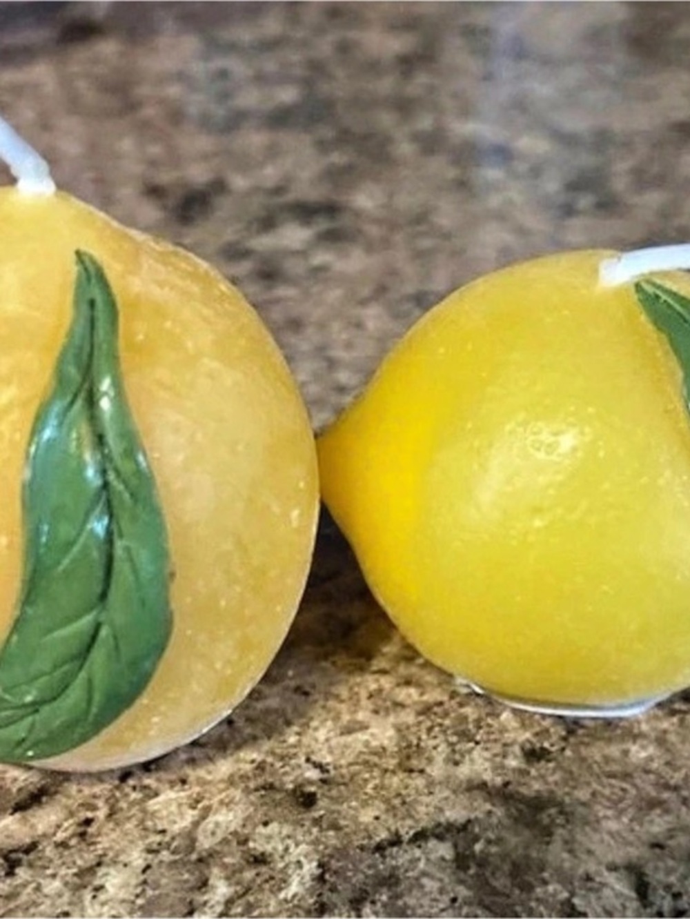 Anthropologie  Lemon-Shaped Candles in Yellow & Green NWT